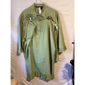 2189 Samantha Rose Womans Embroidered Top and Skirt Matching Set Lime Size 28W